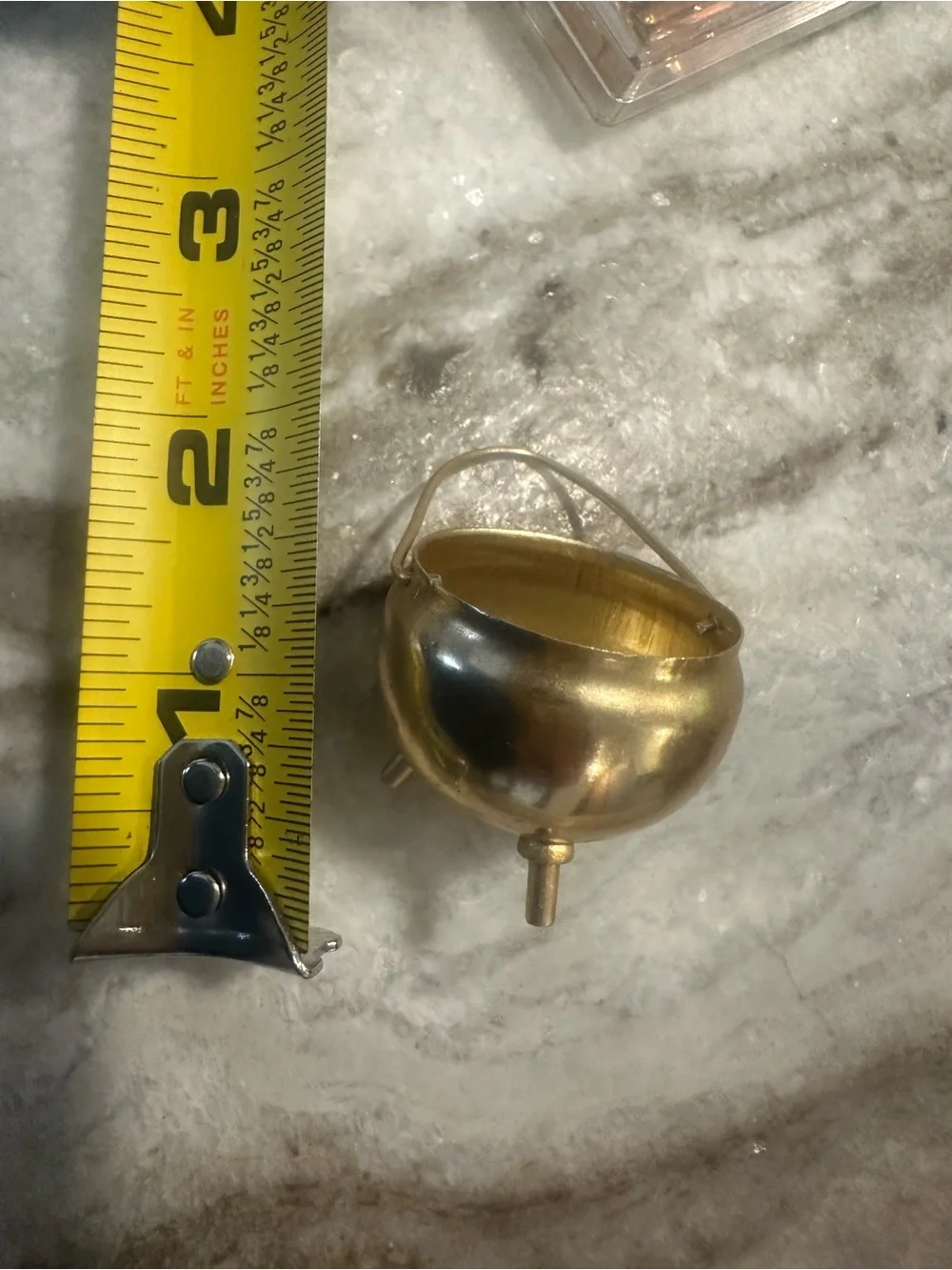 Vintage Gold Decorative Miniature Cauldron